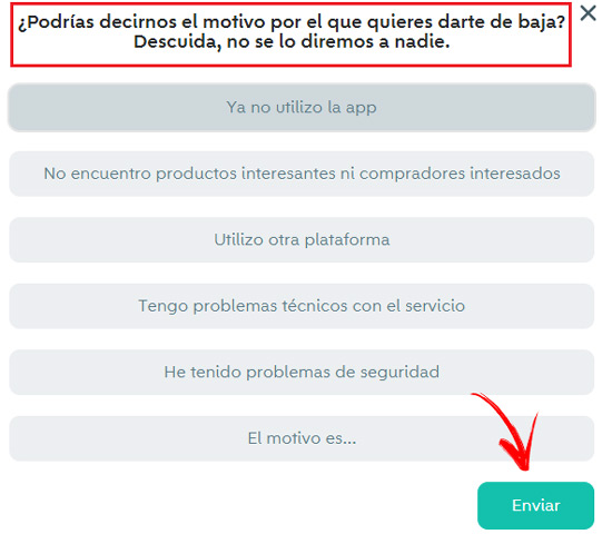 Como excluir uma conta do Wallapop? Guia passo a passo 6