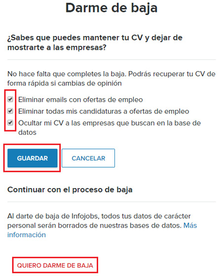 Como excluir uma conta de Infojobs fácil e rápido para sempre? Guia passo a passo 6