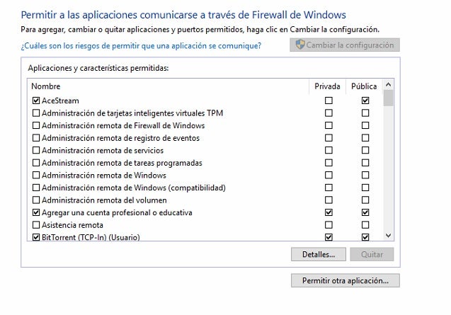 Exceções do firewall do Windows