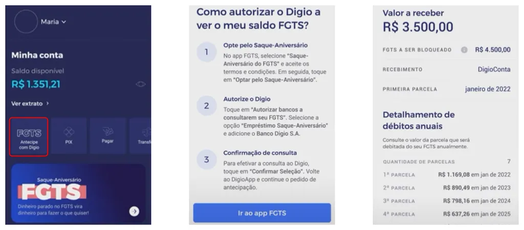 Como antecipar o saque aniversario do fgts pelo banco digio edapps 7