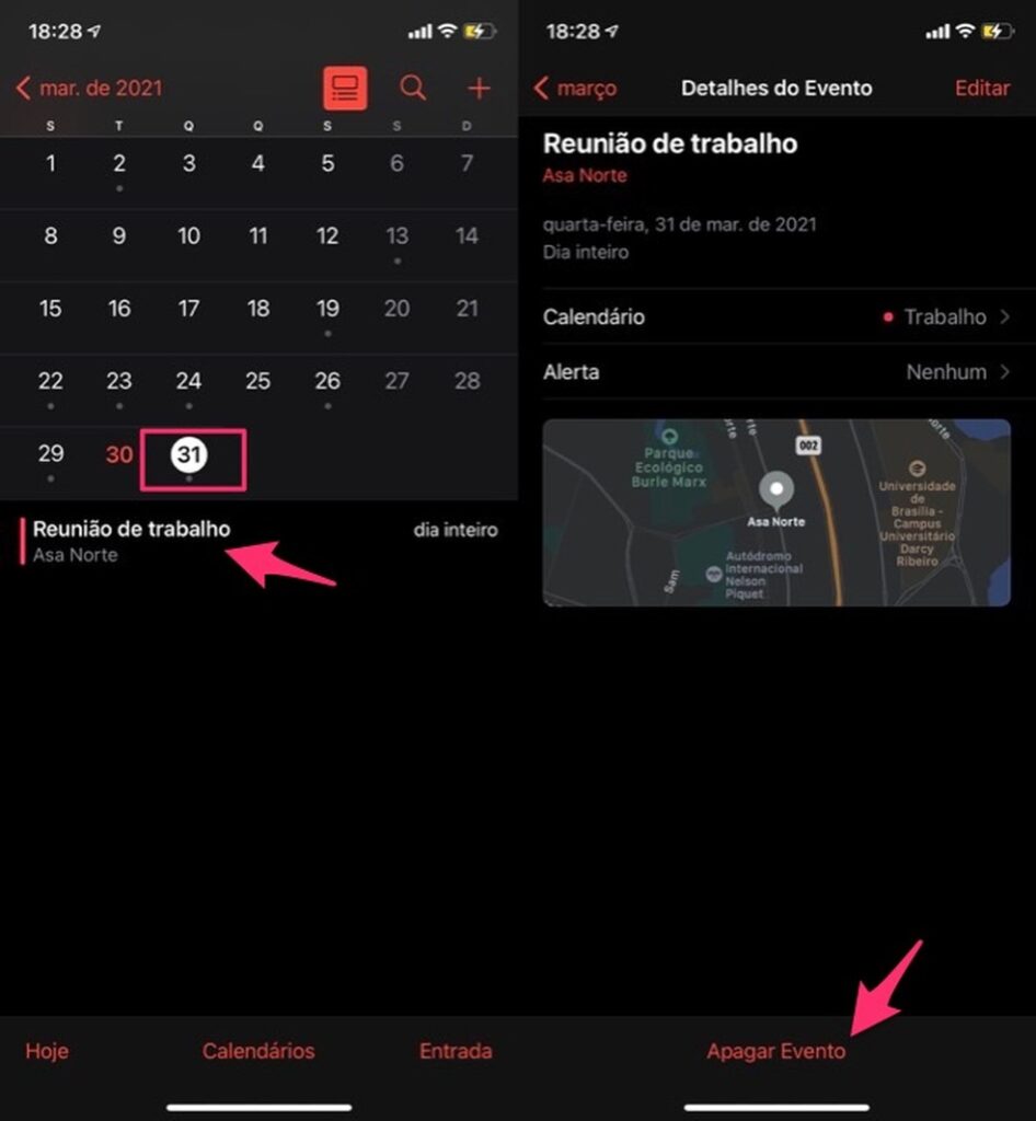 Como apagar eventos do calendario no iphone ios 1