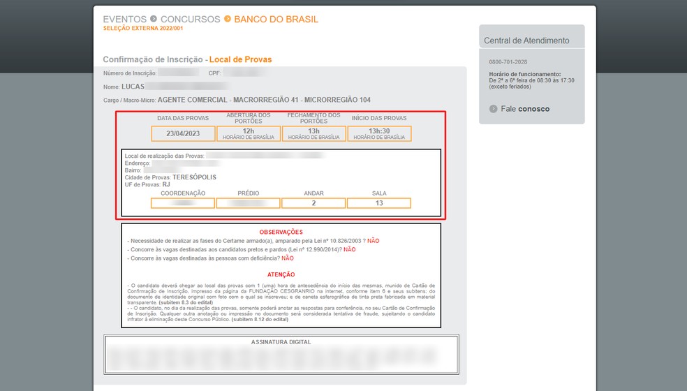 Como consultar cartao de confirmacao do concurso banco do brasil 2023 edsoftwares 1