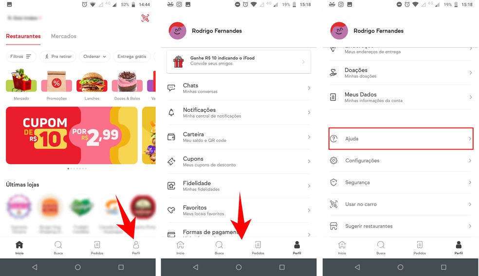 Como entrar em contato com o ifood pelo chat do aplicativo edapps 1