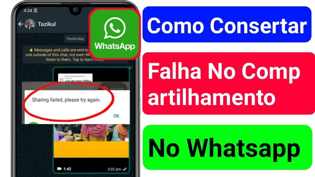 Como corrigir a falha ao compartilhar no WhatsApp 1