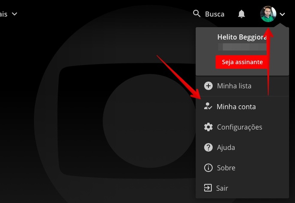 Como mudar a senha do globoplay pelo computador ou celular edstreaming 1