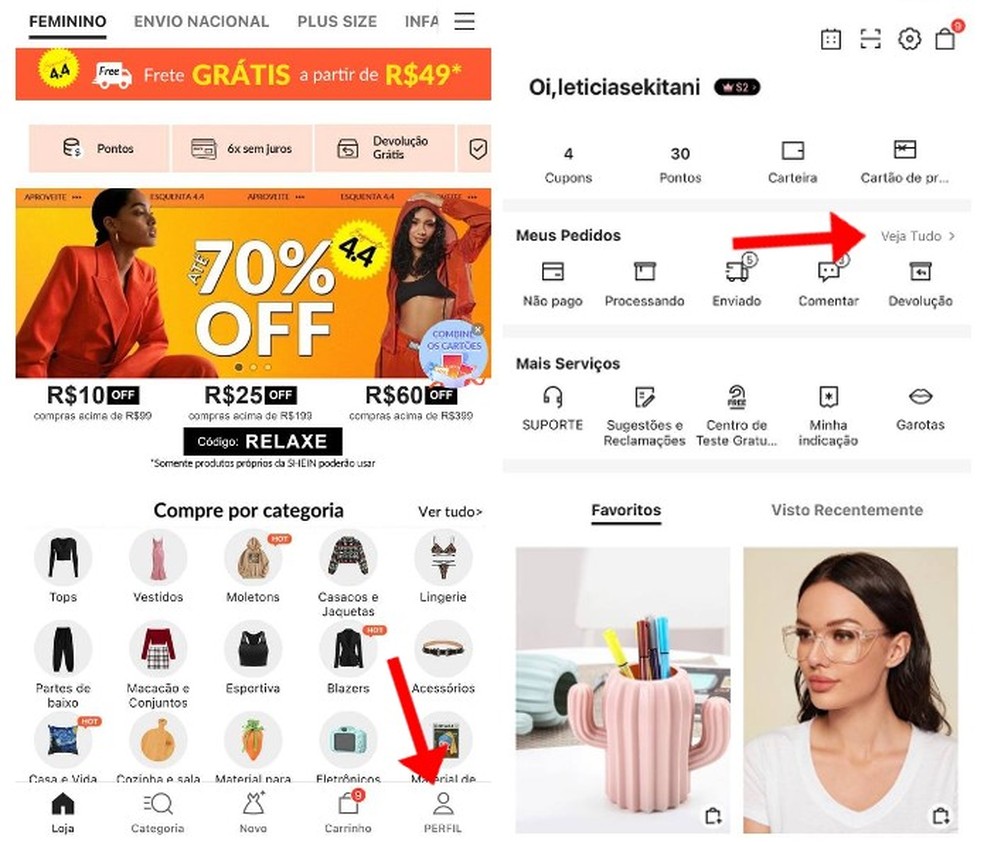 Como pedir reembolso na shein pelo celular edapps 1