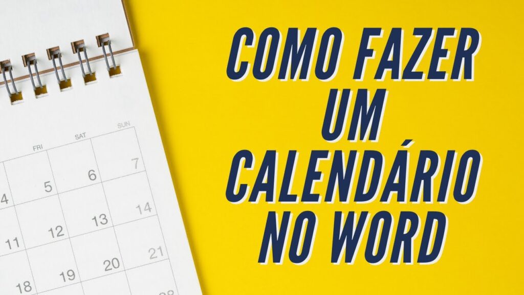 Criar calendário com o assistente do Word 1