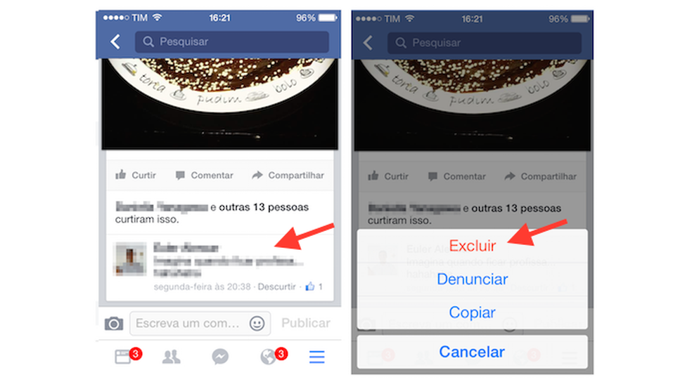 Como apagar comentarios indesejados no facebook pelo celular 1