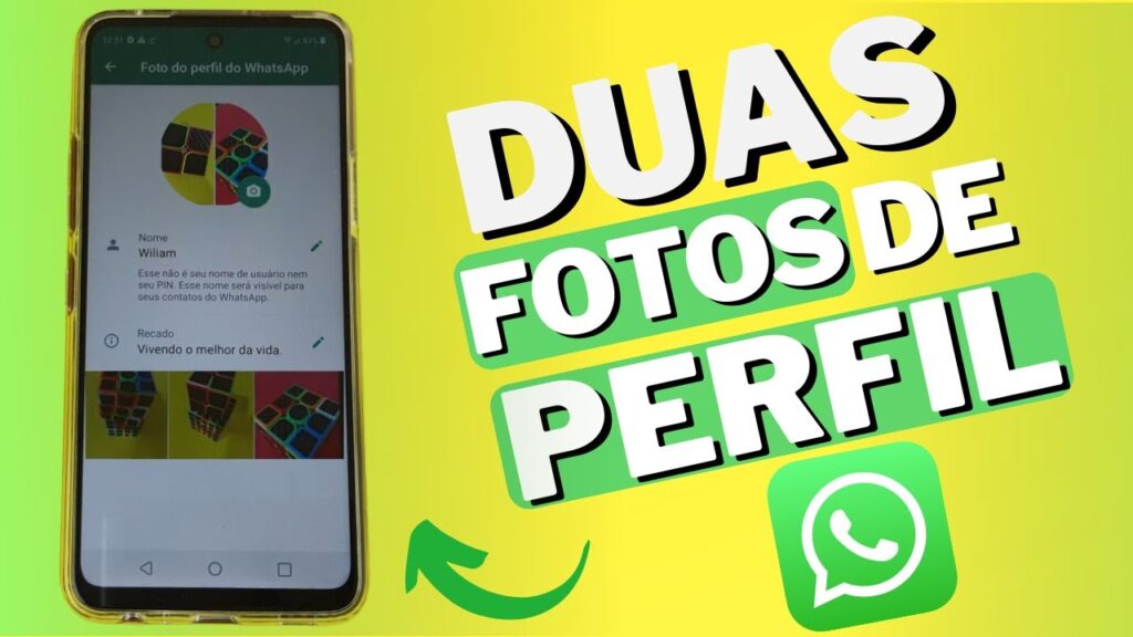 Como colocar duas fotos no perfil do whatsapp 1