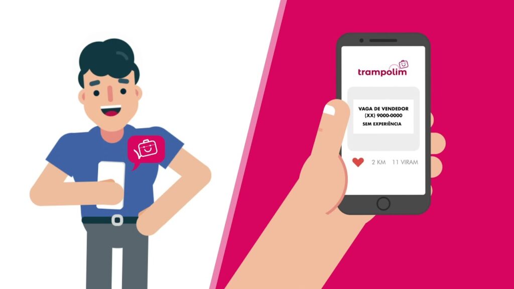 Como achar vagas de emprego usando o app trampolim 1