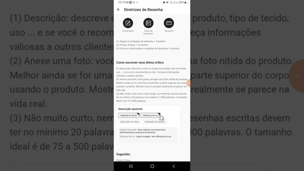 Como comentar na shein pelo celular e ganhar pontos no aplicativo 1