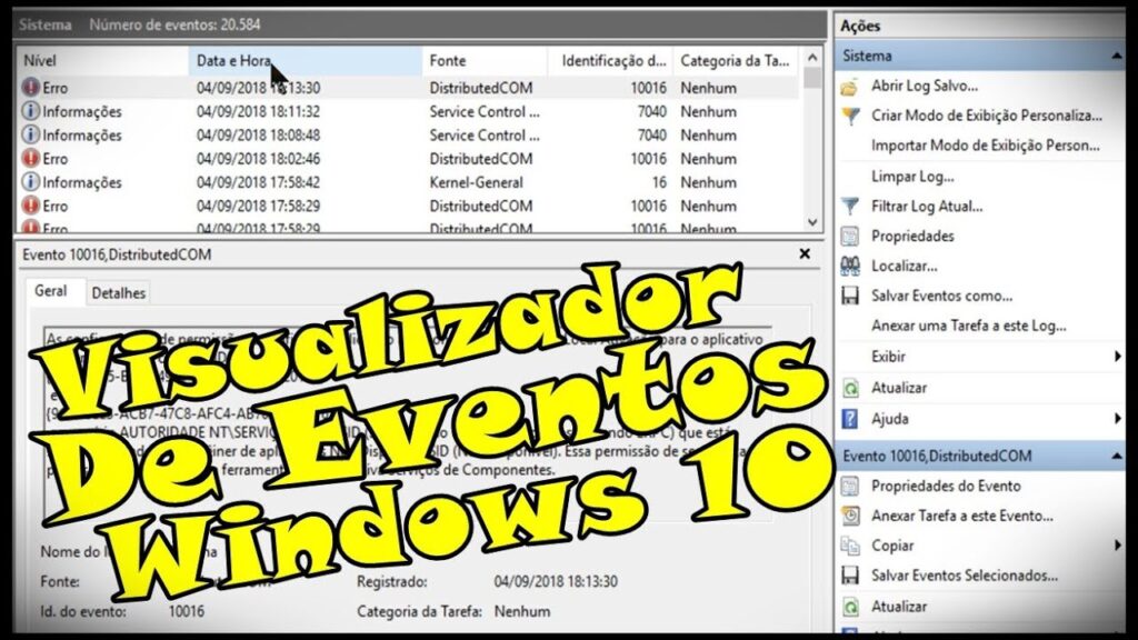 Como usar o visualizador de eventos e ver detalhes de erros do windows 1