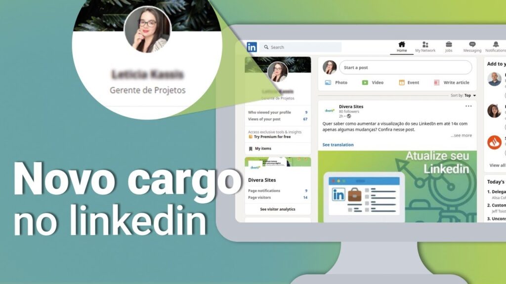 Como colocar promocao no linkedin e alterar cargo atual 1