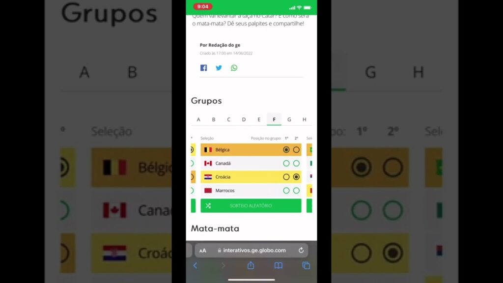 Como usar o simulador da copa do mundo 2022 do ge 1