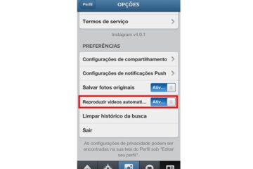 Como desligar o auto play de videos no instagram
