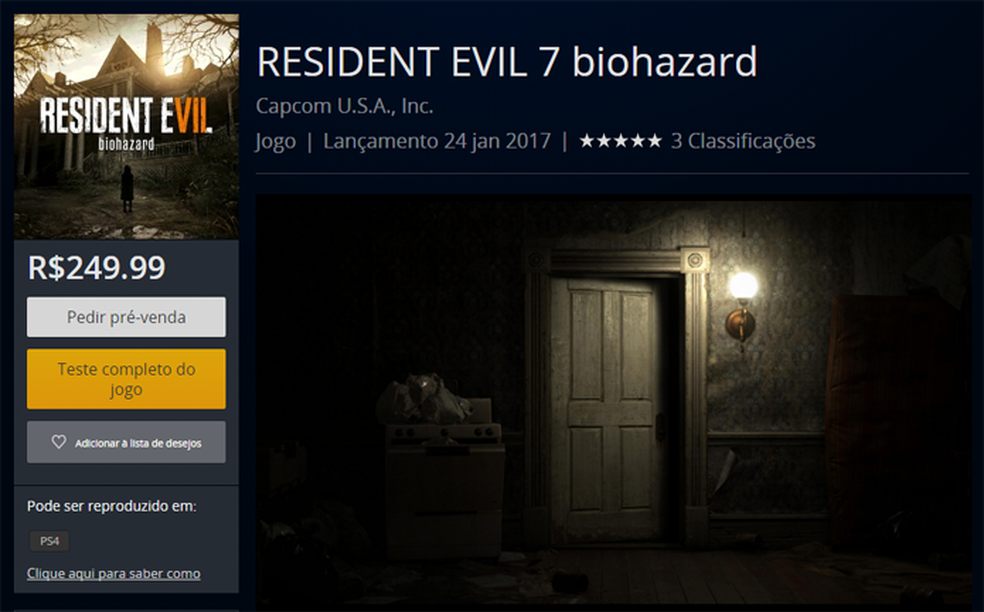 Como fazer o download da demo gratuita do jogo resident evil 7 e32016 1