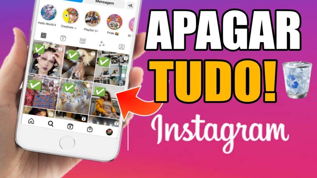 Como excluir todas as fotos do instagram 1