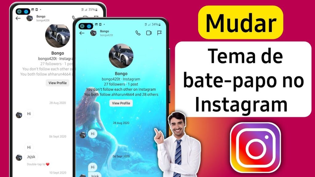 Como mudar o tema do instagram direct 1