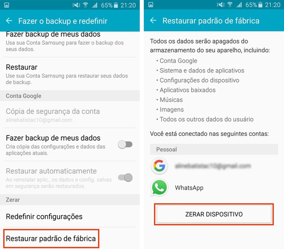 Como resetar o galaxy j3 para os padroes de fabrica 1