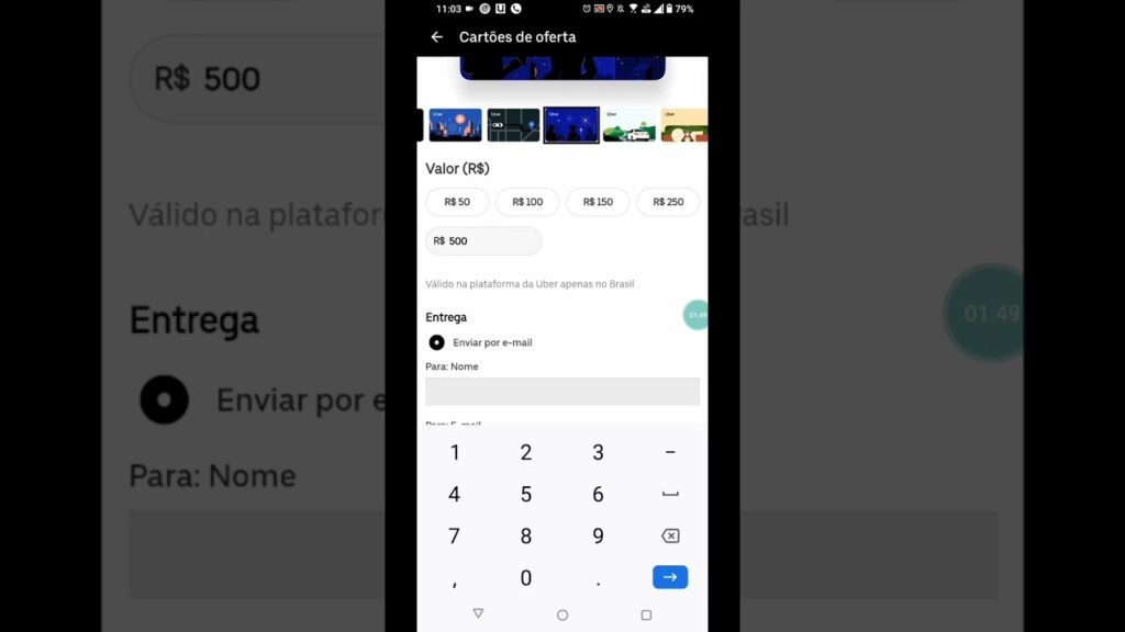 Como enviar cartao presente da uber para amigos e familiares 1
