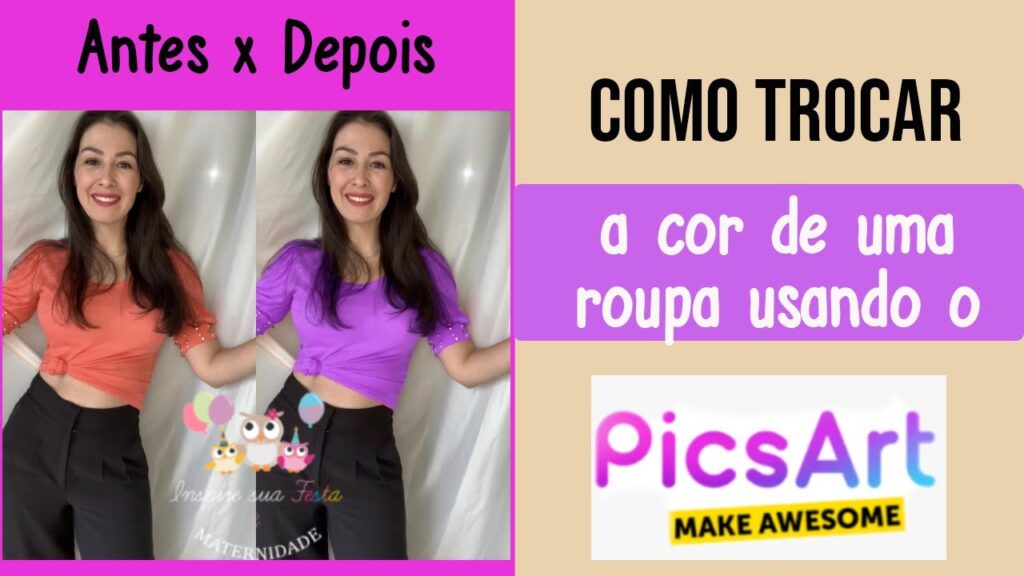Como mudar a cor da roupa no picsart 1