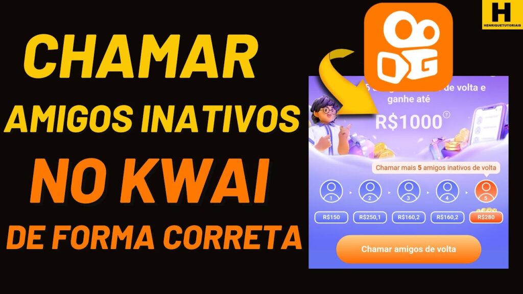 Como convidar amigos para o kwai e ganhar dinheiro 1