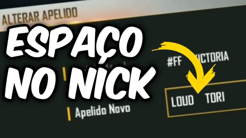 Como dar espaco invisivel no nick do free fire esports 1