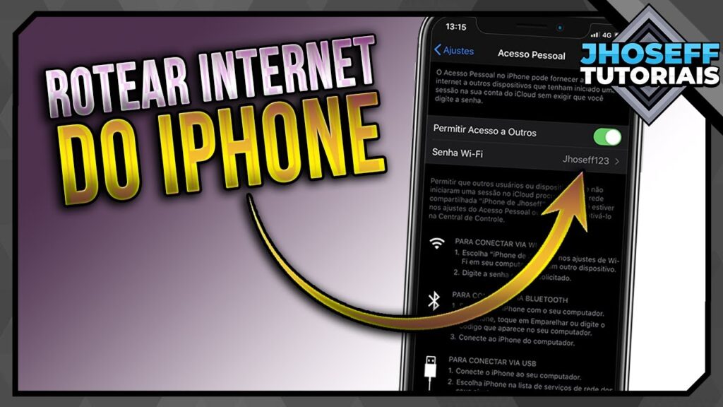Como transformar o iphone 6 em um roteador e compartilhar internet 1