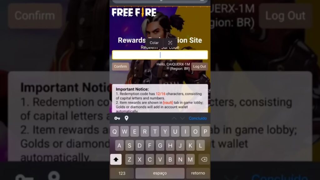 Como resgatar codigo no free fire esports 1