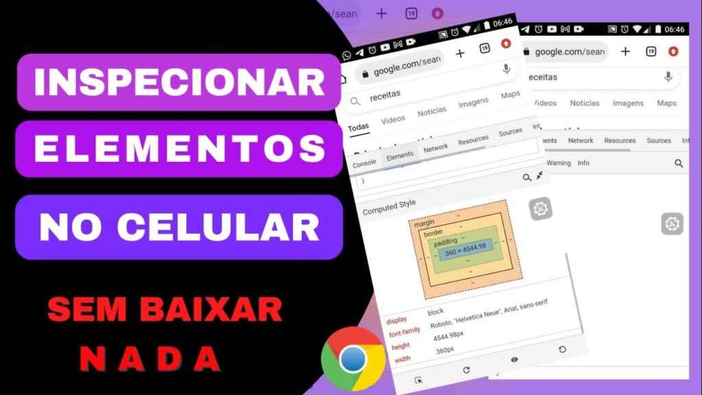 Como inspecionar elemento pelo celular 1