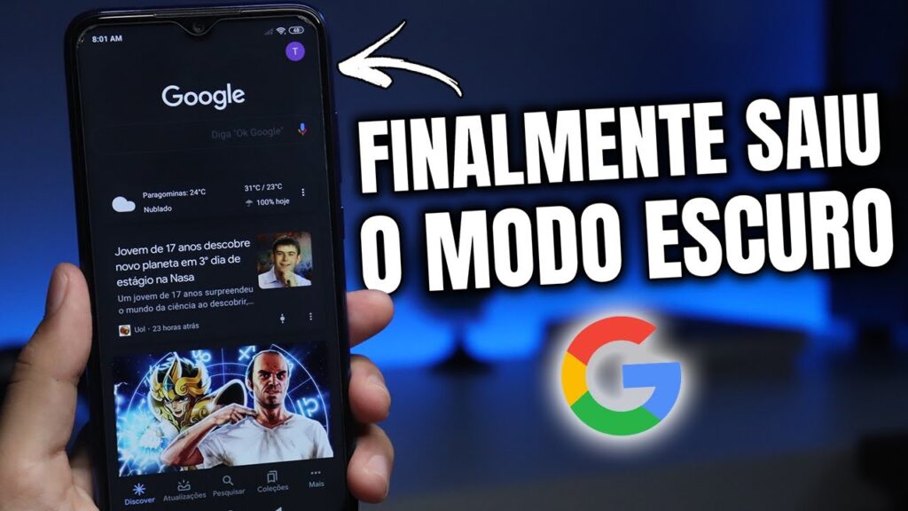 Como deixar o google escuro no celular 1
