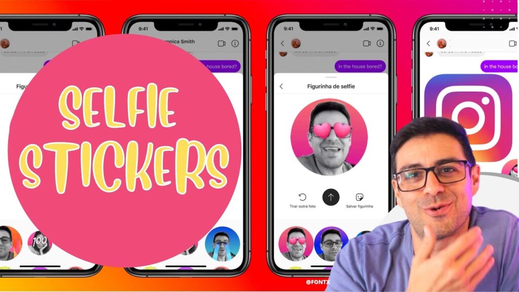 Como enviar uma figurinha de selfie no instagram 1