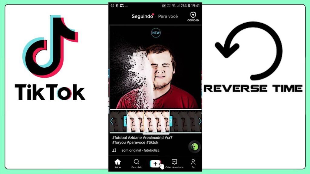 Como colocar o modo reverso no tiktok e gravar video ao contrario 1