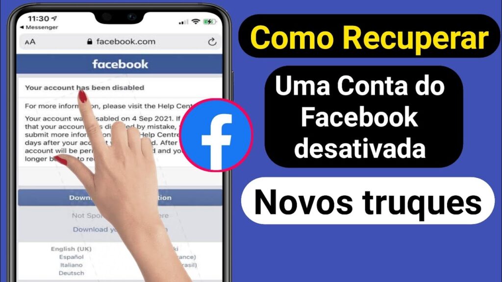 Como recuperar facebook desativado 1