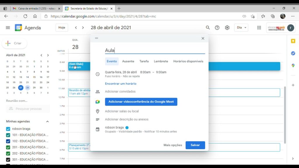 Como criar um link fixo no google meet 1