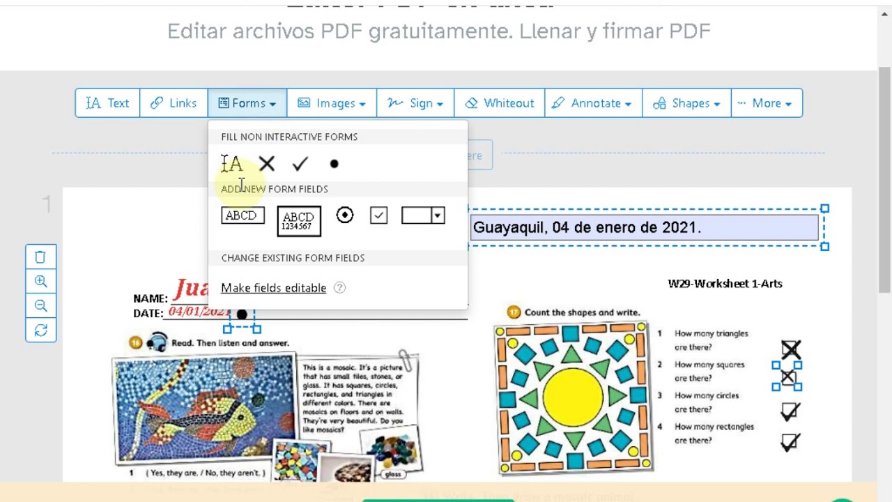 Como adicionar fotos em documentos pdf com o servico online sejda 2