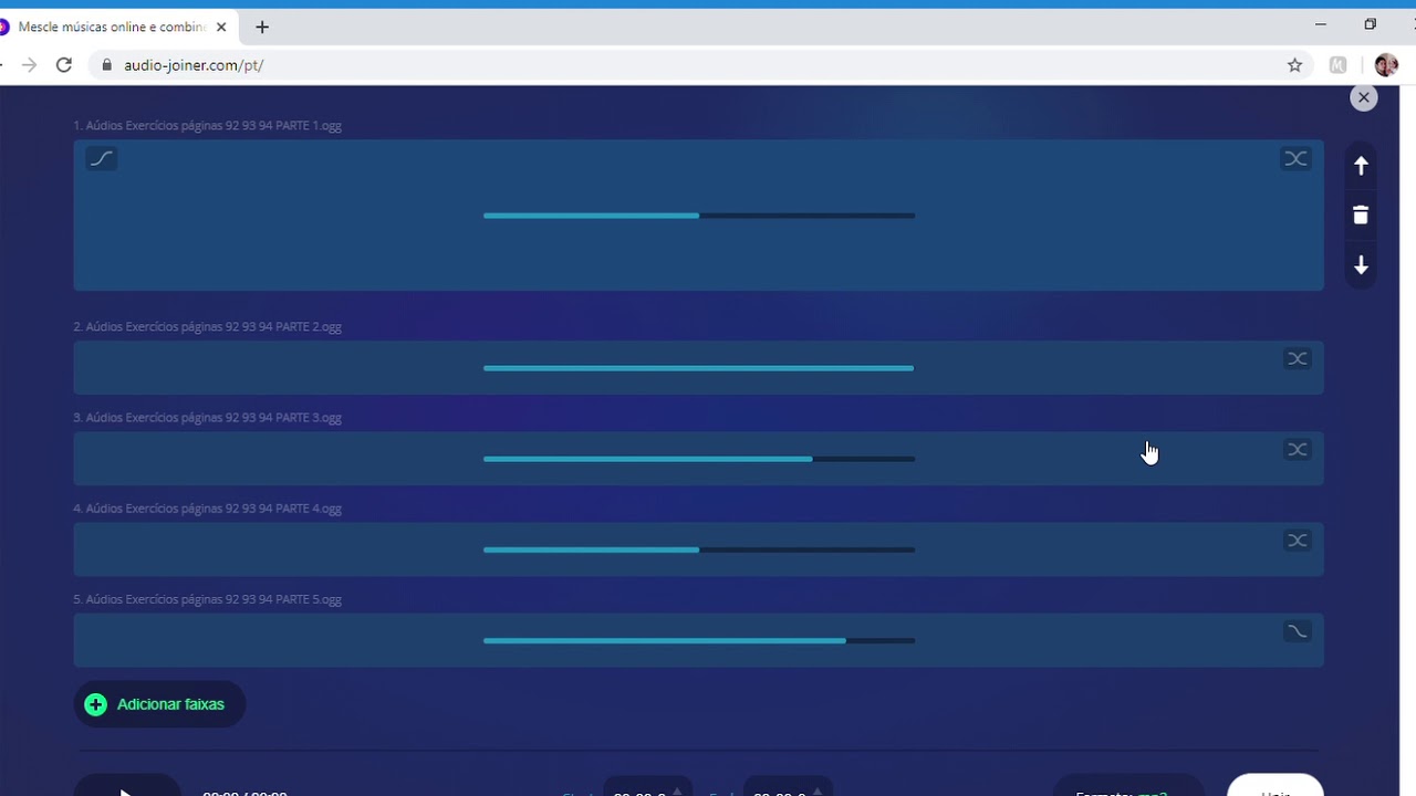 Como juntar musicas online com o audio joiner 3