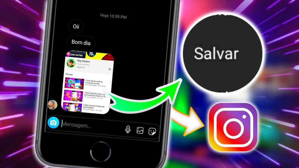 Como salvar as fotos enviadas por direct no instagram 1