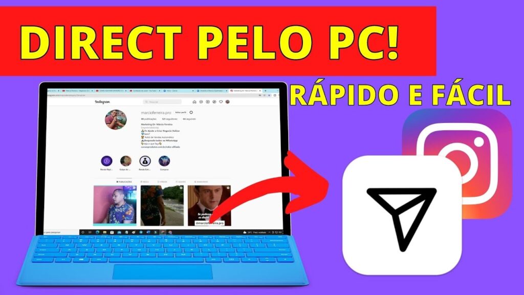 Como enviar mensagem do instagram direct pelo pc 1