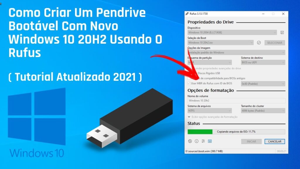 Como criar pen drive bootavel com o rufus software gratis para download 1