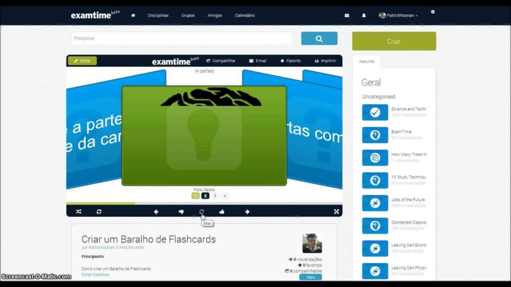 Como criar flashcards online para estudar no site goconqr 1