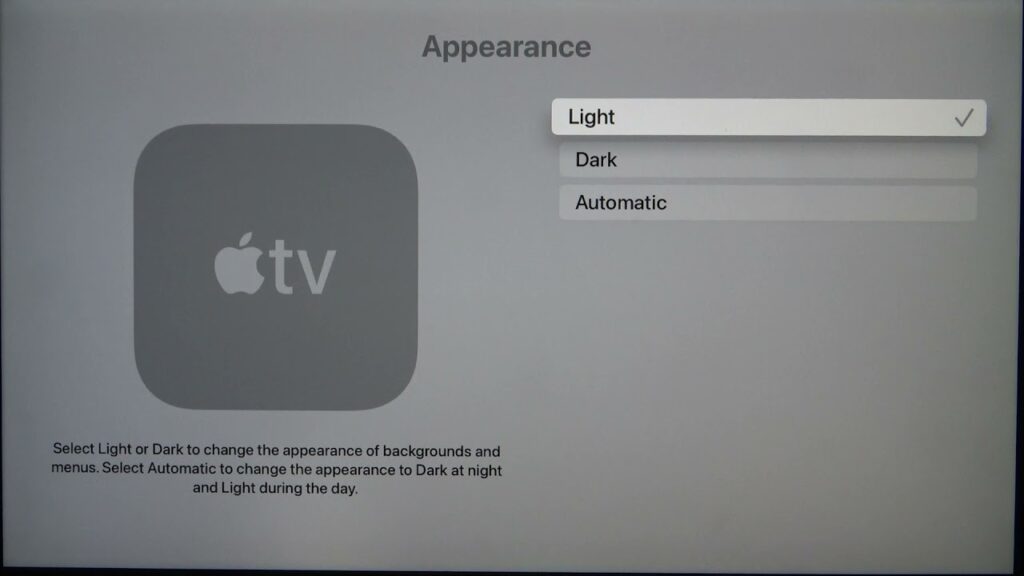Como ativar o tema escuro na apple tv 1