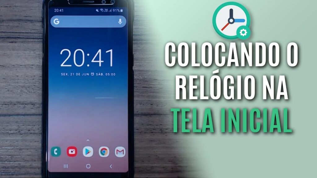 Como colocar relogio na tela do celular 1