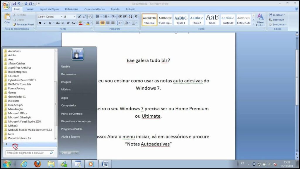 Como usar notas autoadesivas no windows 7 1