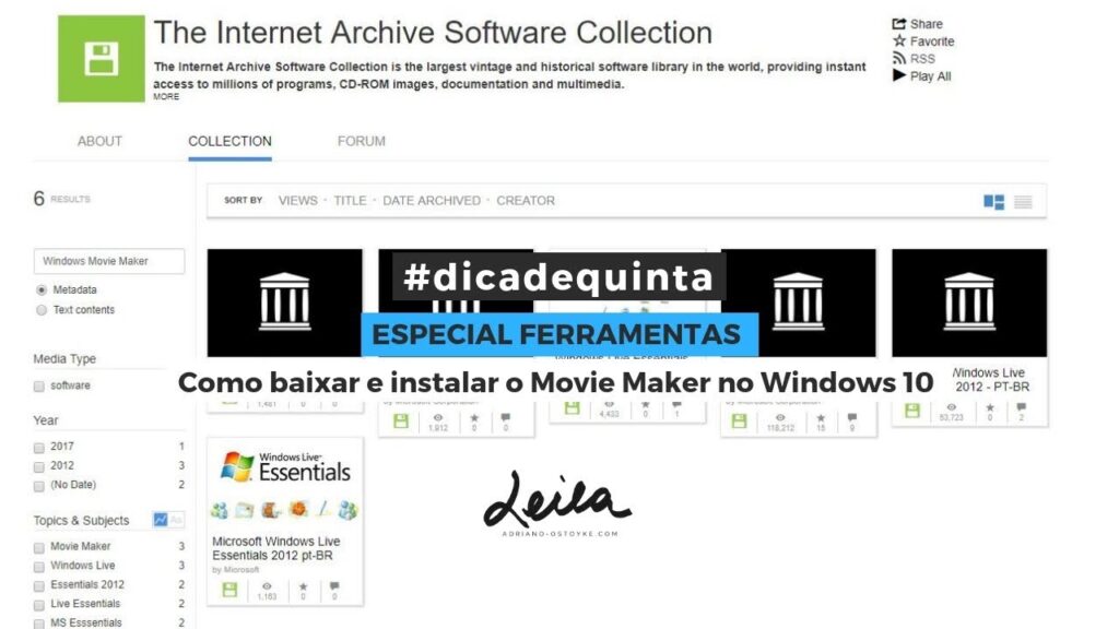 Como baixar e instalar o movie maker no windows 10 pelo internet archive 1