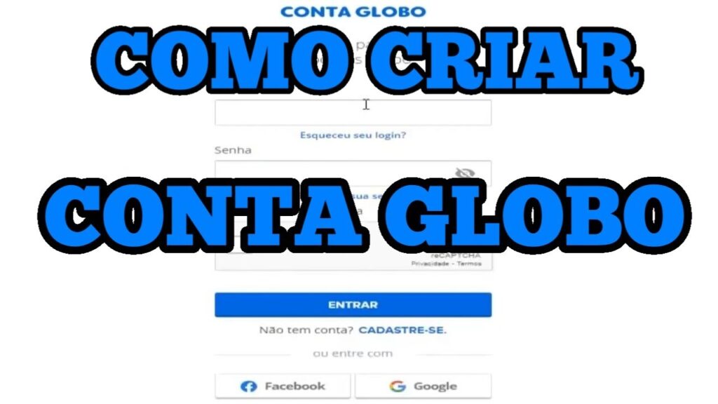 Como criar uma conta globo 1