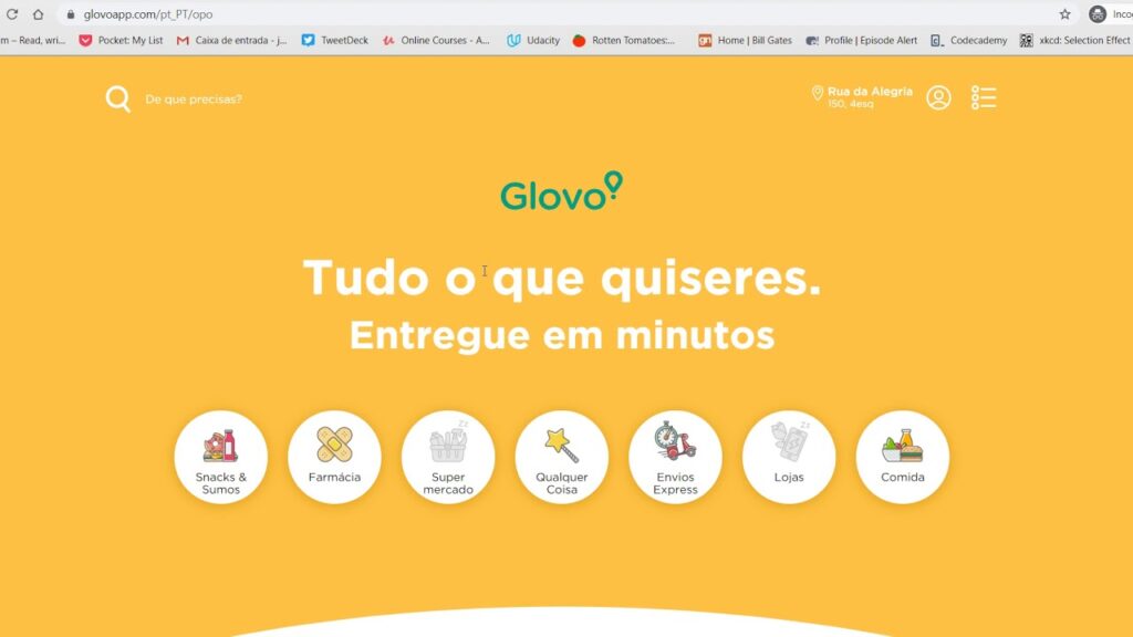 Como fazer pedido de comida no glovo 1