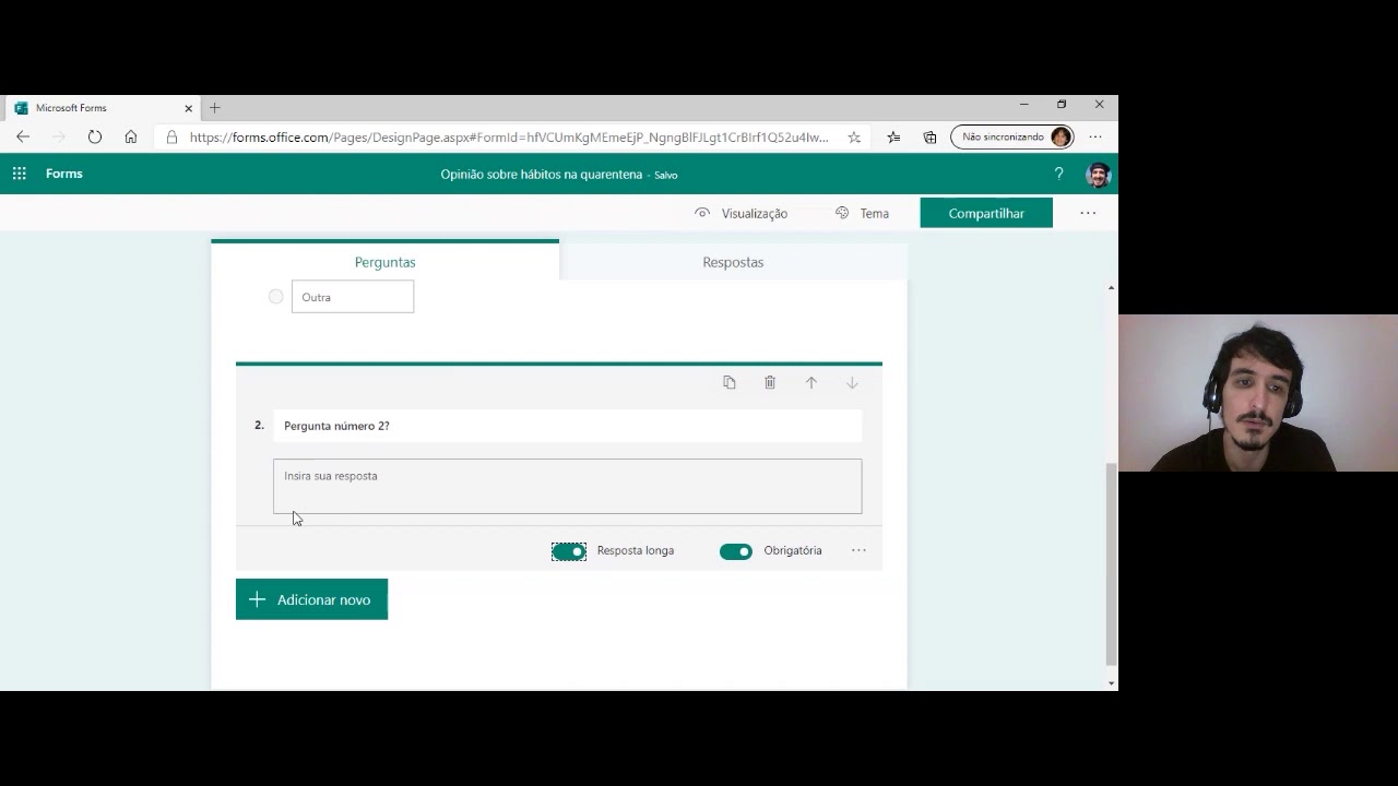 Como usar o microsoft forms para criar um formulario online 3