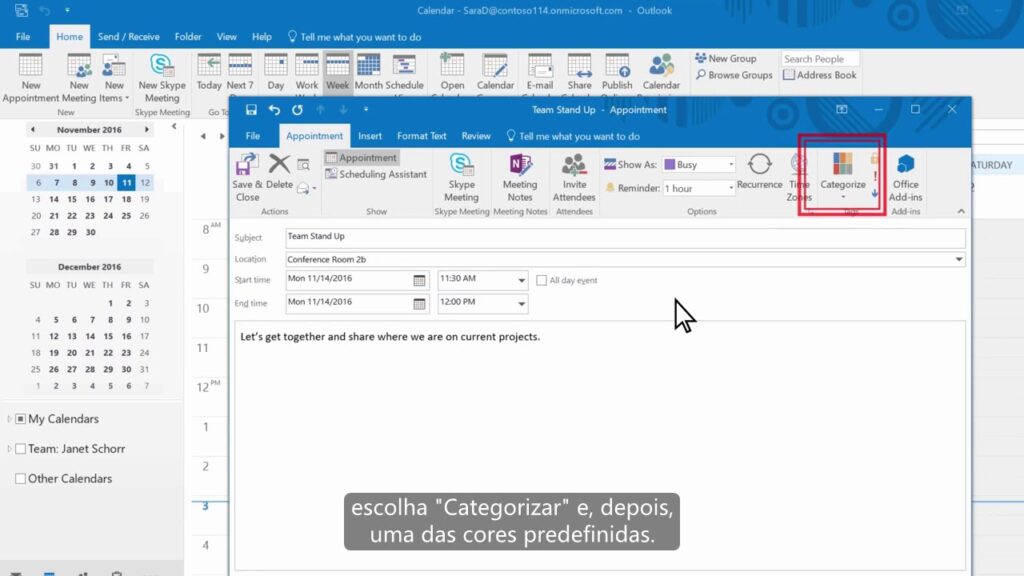 Como adicionar lembrete no outlook 1