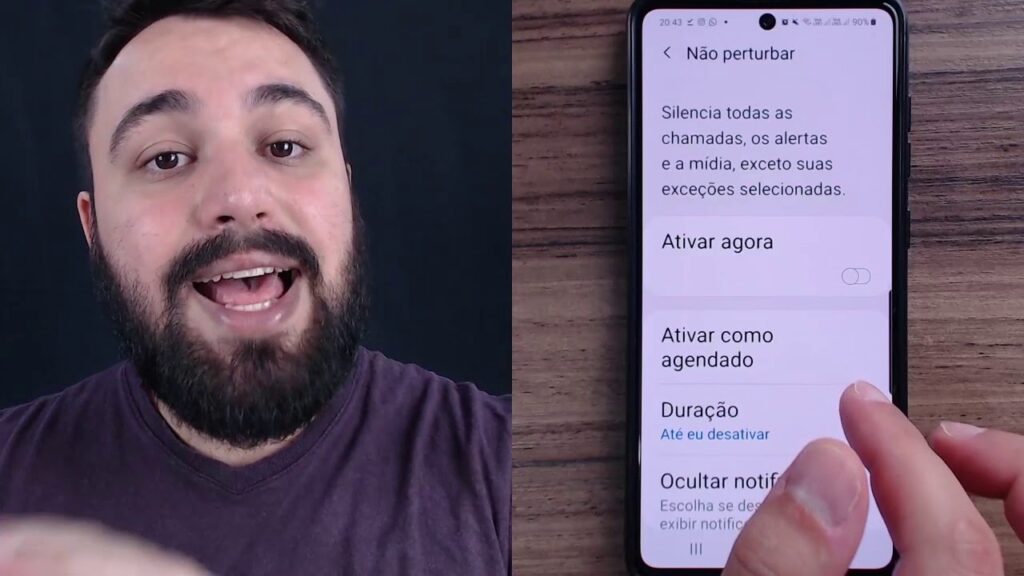Como usar o modo nao perturbe no galaxy a20 1